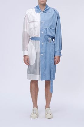 Picture of White and Blue Two Tone Trench Coat