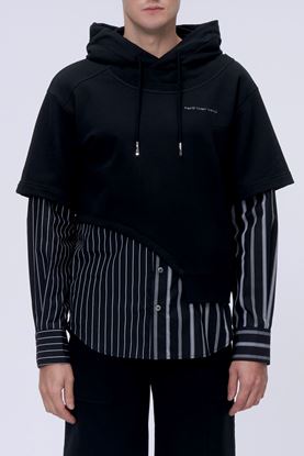 Picture of Black and Stripe Shirt Hoodie