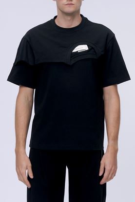 Picture of Black Panel Collar T-Shirt