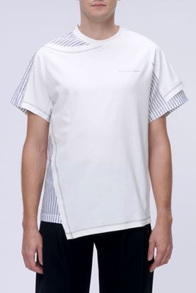 Picture of White and Stripe Layer T-Shirt