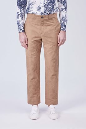 Picture of Brown Floral Print Cropped Chinos