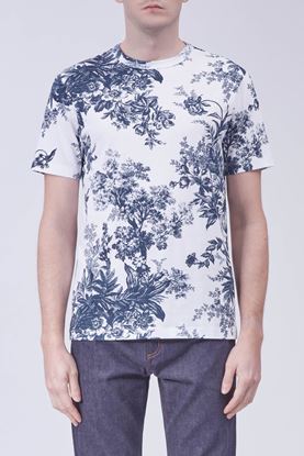 Picture of White and Blue Floral Print  T-shirt