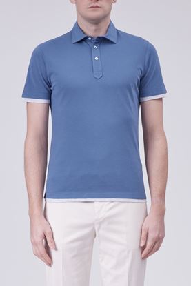 Picture of Blue Contrast Layer Polo Shirt