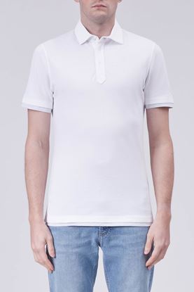 Picture of White Contrast Layer Polo  Shirt