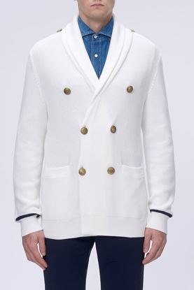 Picture of White Double Breasted Knit Jacket 