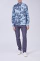 Picture of Blue Floral Print Mandarin Collar Shirt