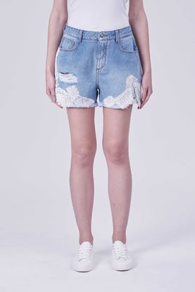 Picture of Blue Lace Denim Shorts