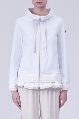Picture of White Ruffle Layer Zip Up Jacket