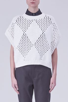 Picture of White Diamond Knitted Sweater