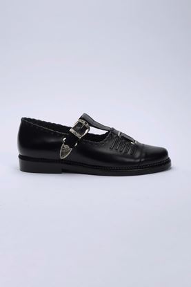 Picture of Buckle Fastening Leather Mary Jane Shoes