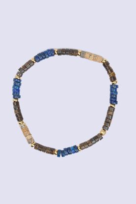 Picture of Men's Wristband With Blue Lapis&Jasper&Coconut Heishi& Gold