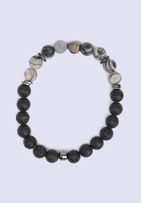 Picture of Nugget Bracelet With Spiderweb Jasper And Black Rhodium Plated Sterling Silver
