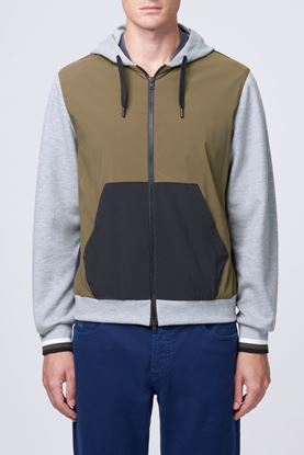 Picture of Colour-Block Zipped Hooded Jacket